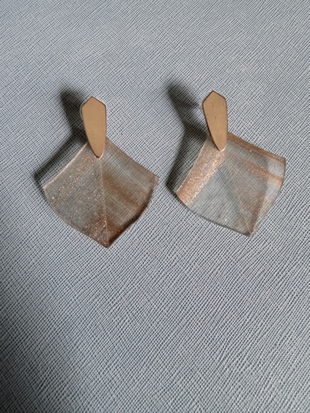 Kendra Scott Geometric Fan Drop Earrings in Shimmery Rose Gold